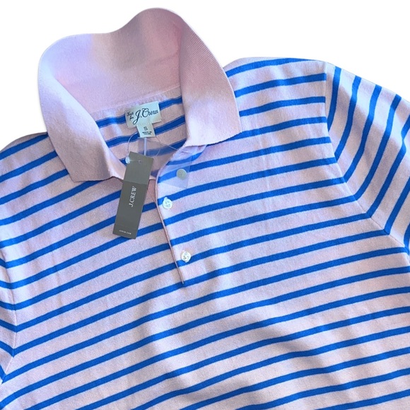 J. Crew Short-sleeve heritage cotton tipped sweater-polo in stripe - Picture 4 of 6